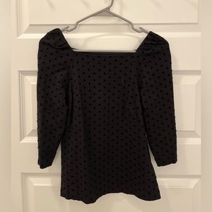 Ann Taylor Black Top with Dots